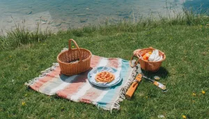 Pique-nique au bord d’un lac ensoleillé
